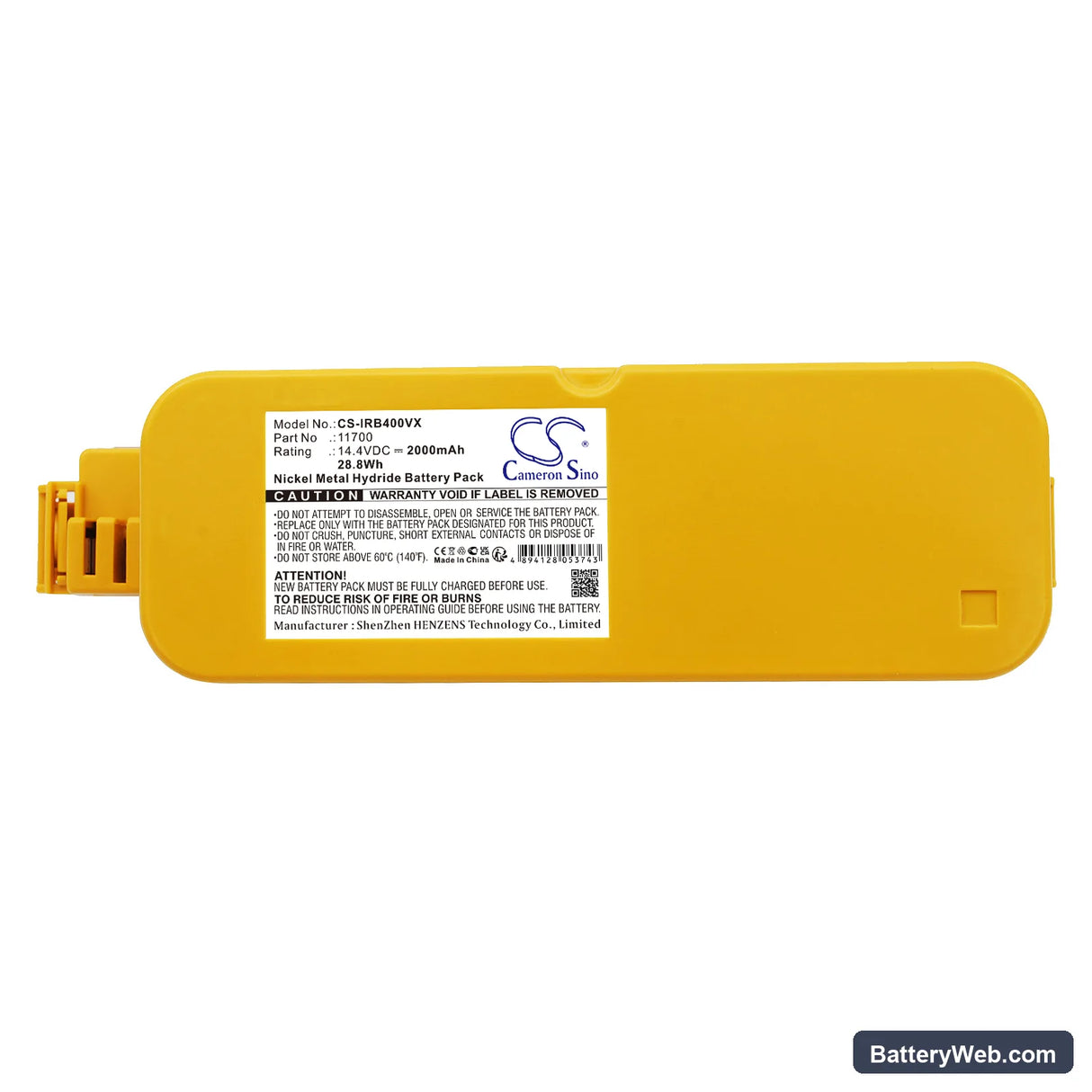 iRobot Roomba 400 Replacement Battery, 14.4V, 2000mAh, Ni-MH 5