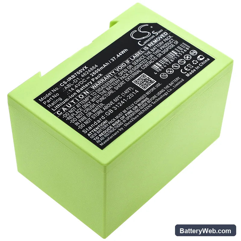 iRobot Roomba i7 Replacement Battery, 14.4V, 2600mAh, Li-ion 1