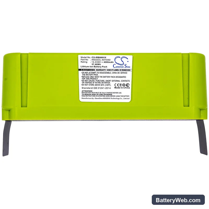 iRobot Roomba 614 Replacement Battery, 14.4V, 4000mAh, Li-ion 3