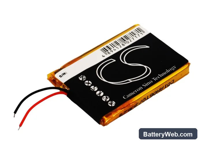 iRiver L Player 2GB Replacement Battery, 3.7V, 750mAh, Li-Polymer 5