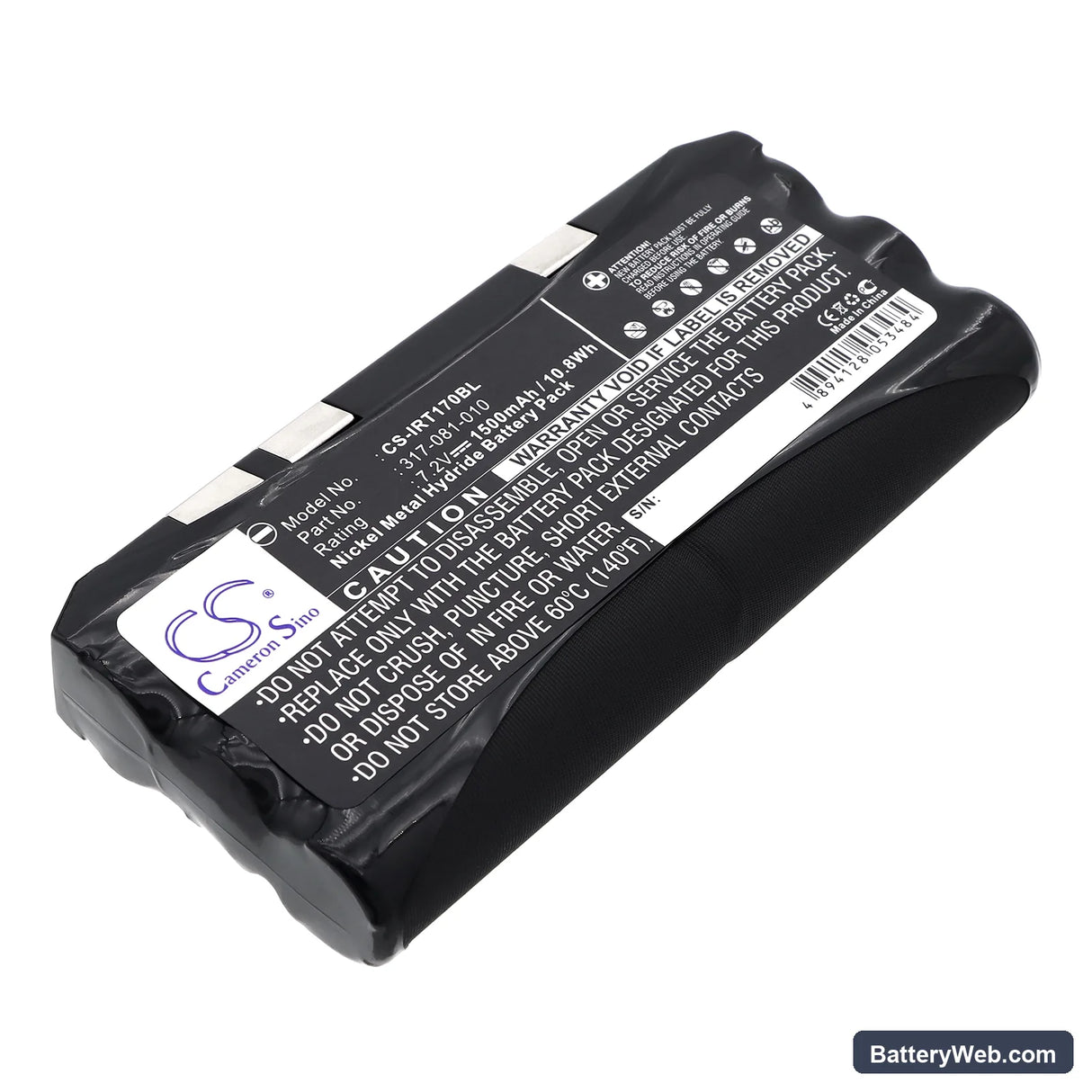 Intermec RT1700 Replacement Battery, 7.2V, 1500mAh, Ni-MH 1