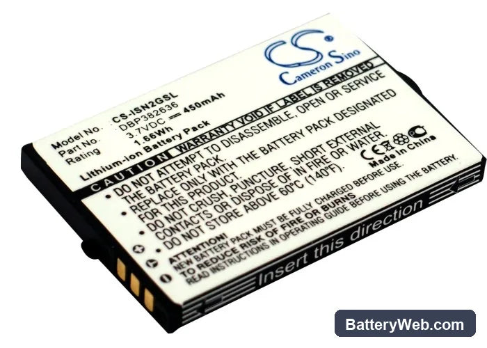 Insignia NS-DA1G Replacement Battery, 3.7V, 450mAh, Li-ion 1