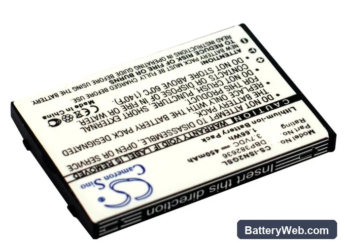 Insignia NS-DA1G Replacement Battery, 3.7V, 450mAh, Li-ion 2