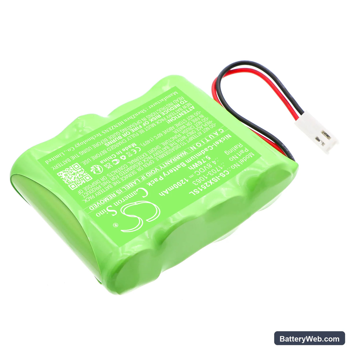 Industrial Scientific MX251 Replacement Battery, 4.8V, 1200mAh, Ni-CD 2