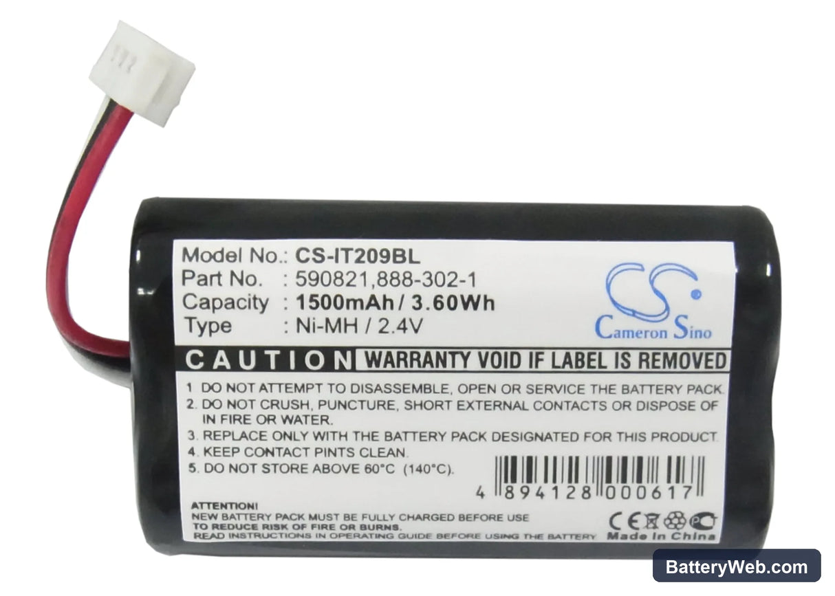 Intermec Trakker T2090 Replacement Battery, 2.4V, 1500mAh, Ni-MH 5