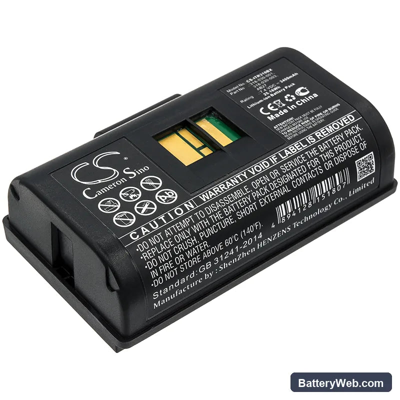Intermec PB21 Replacement Battery, 7.4V, 3400mAh, Li-ion 1