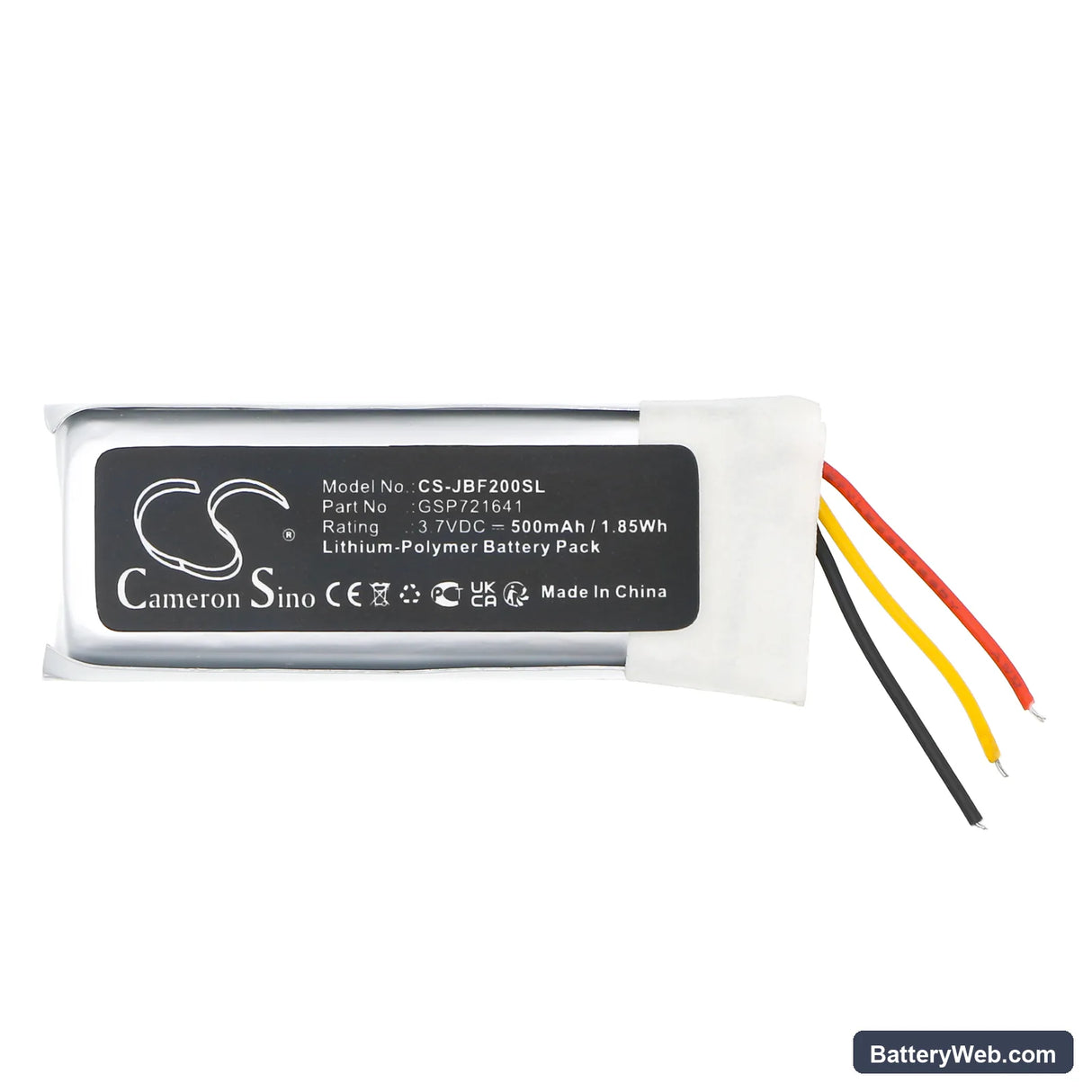 JBL Live Pro 2 Charging Case Replacement Battery, 3.7V, 500mAh, Li-Polymer 3