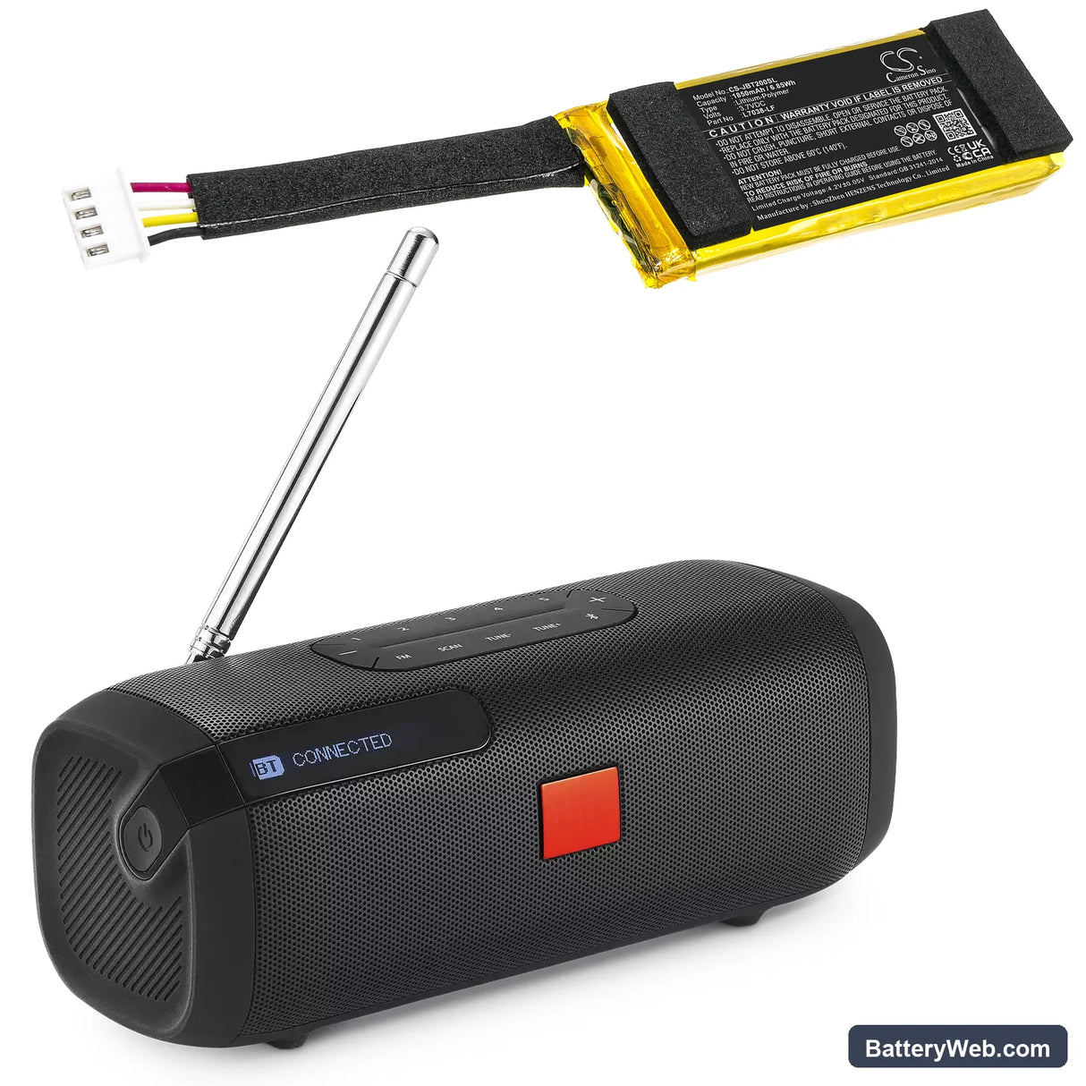 JBL Tuner Replacement Battery, 3.7V, 1850mAh, Li-Polymer 6