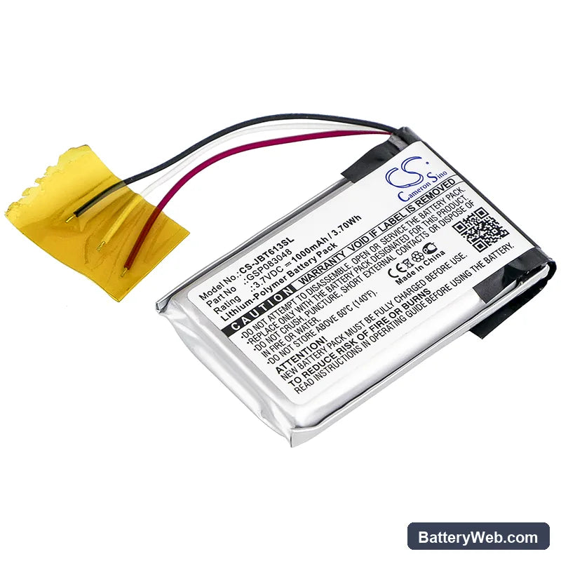 JBL Trip Replacement Battery, 3.7V, 1000mAh, Li-Polymer 1