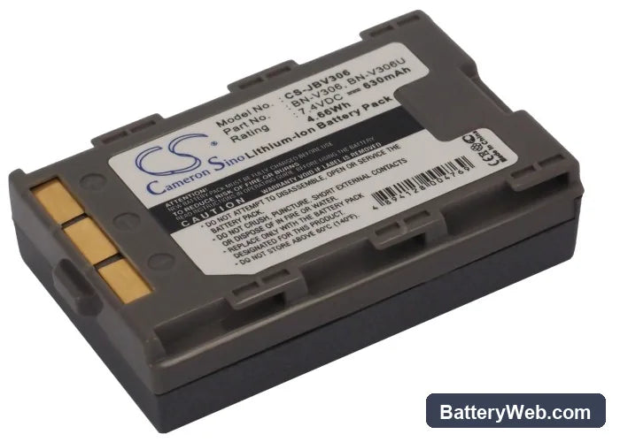 JVC GR-DVX34K Replacement Battery, 7.4V, 630mAh, Li-ion 1