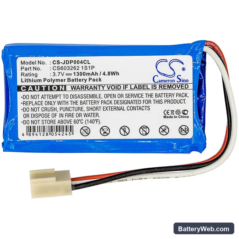 Jablocom GDP-04 Replacement Battery, 3.7V, 1300mAh, Li-ion 3