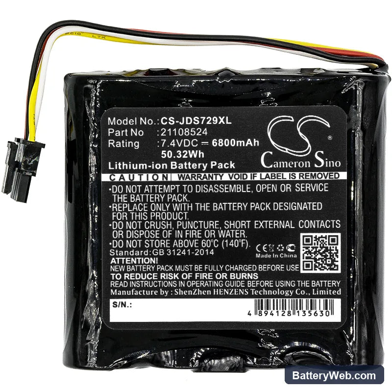 JDSU 21129596 000 Replacement Battery, 7.4V, 6800mAh, Li-ion 3