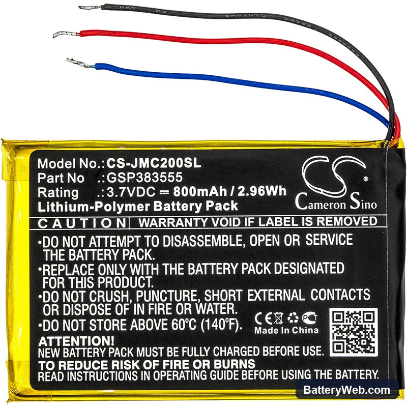 JBL Clip 2 Replacement Battery, 3.7V, 800mAh, Li-Polymer 3