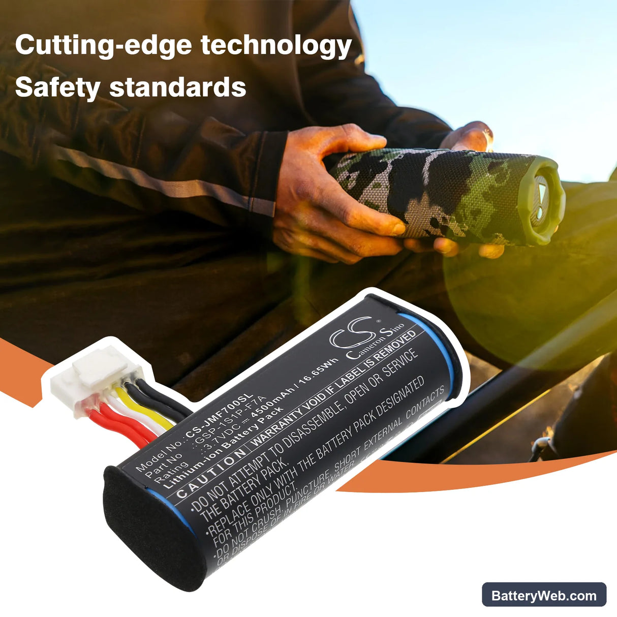 JBL F7A Replacement Battery, 3.7V, 4500mAh, Li-ion 6