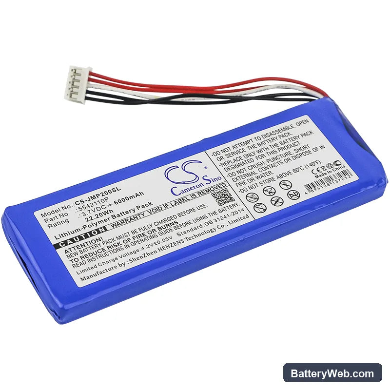 JBL Pulse 2 Replacement Battery, 3.7V, 6000mAh, Li-Polymer 1