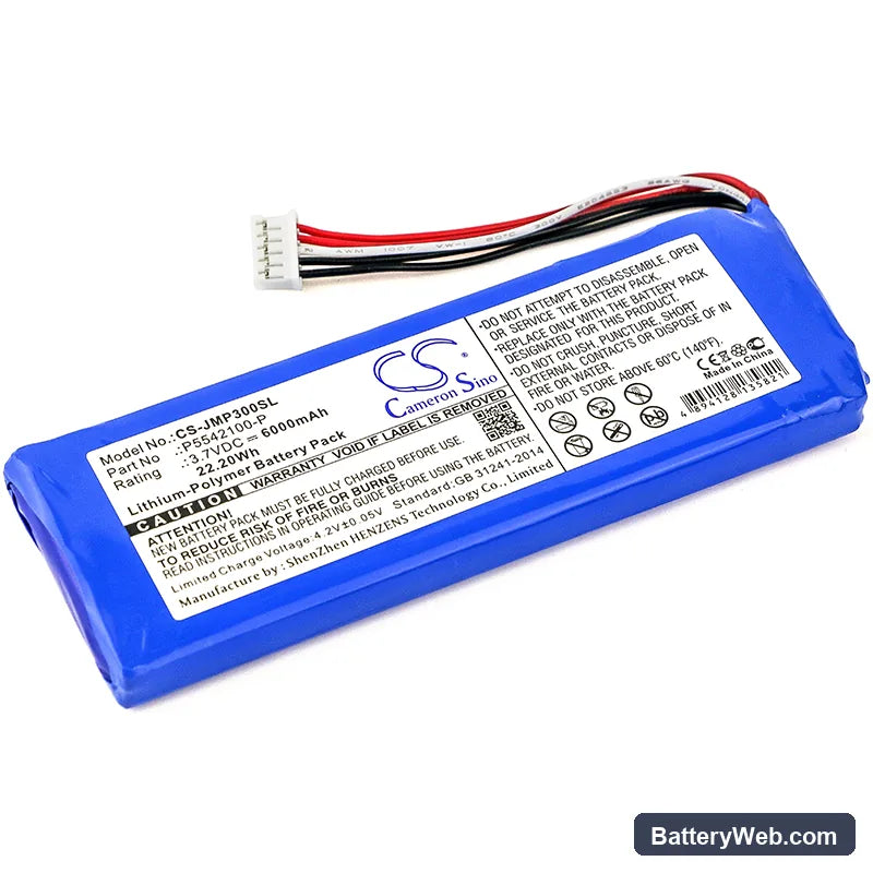 JBL Pulse 3 Replacement Battery, 3.7V, 6000mAh, Li-Polymer 1