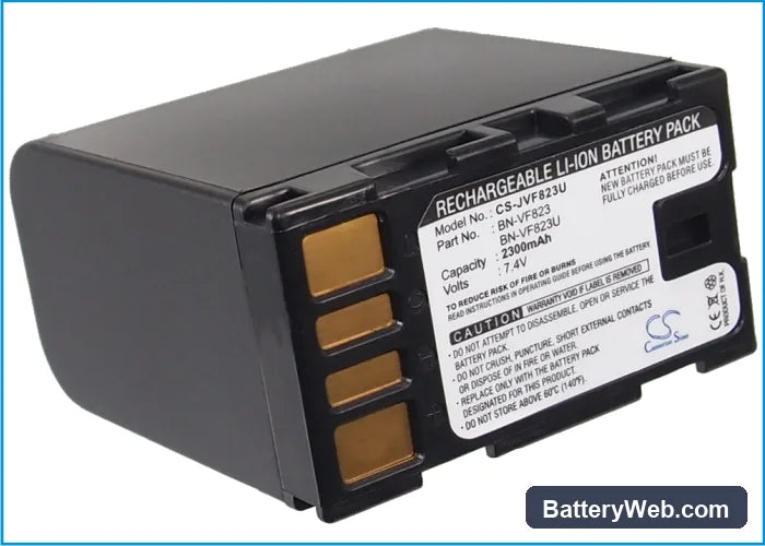 JVC GR-D796 Replacement Battery, 7.4V, 2300mAh, Li-ion 5