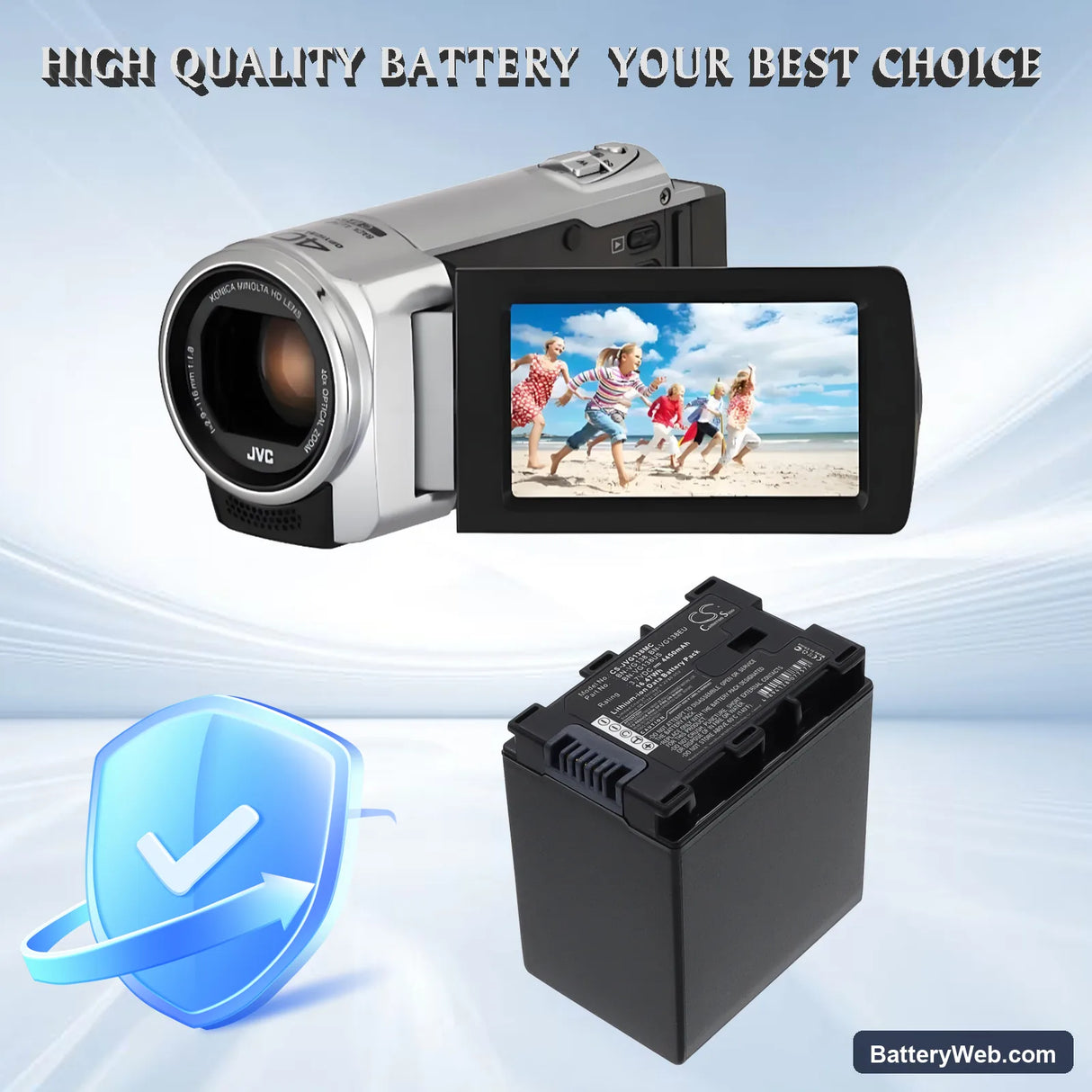 JVC GZ-HD620 Replacement Battery, 3.7V, 4450mAh, Li-ion 6