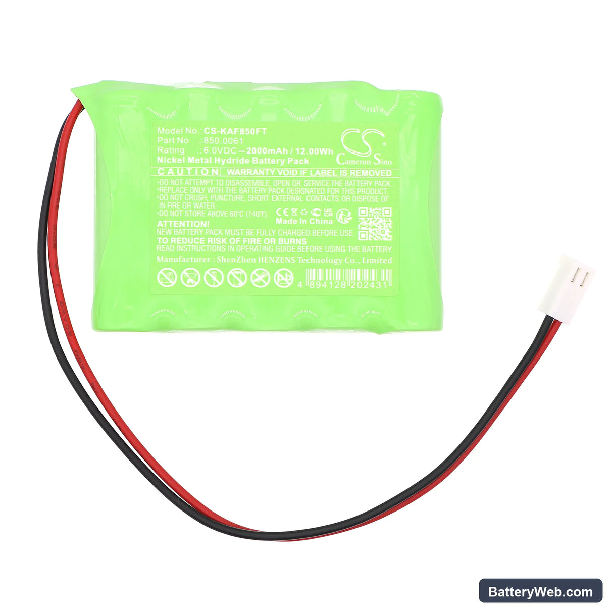 Kaufel 850.0061 Replacement Battery, 6V, 2000mAh, Ni-MH 3