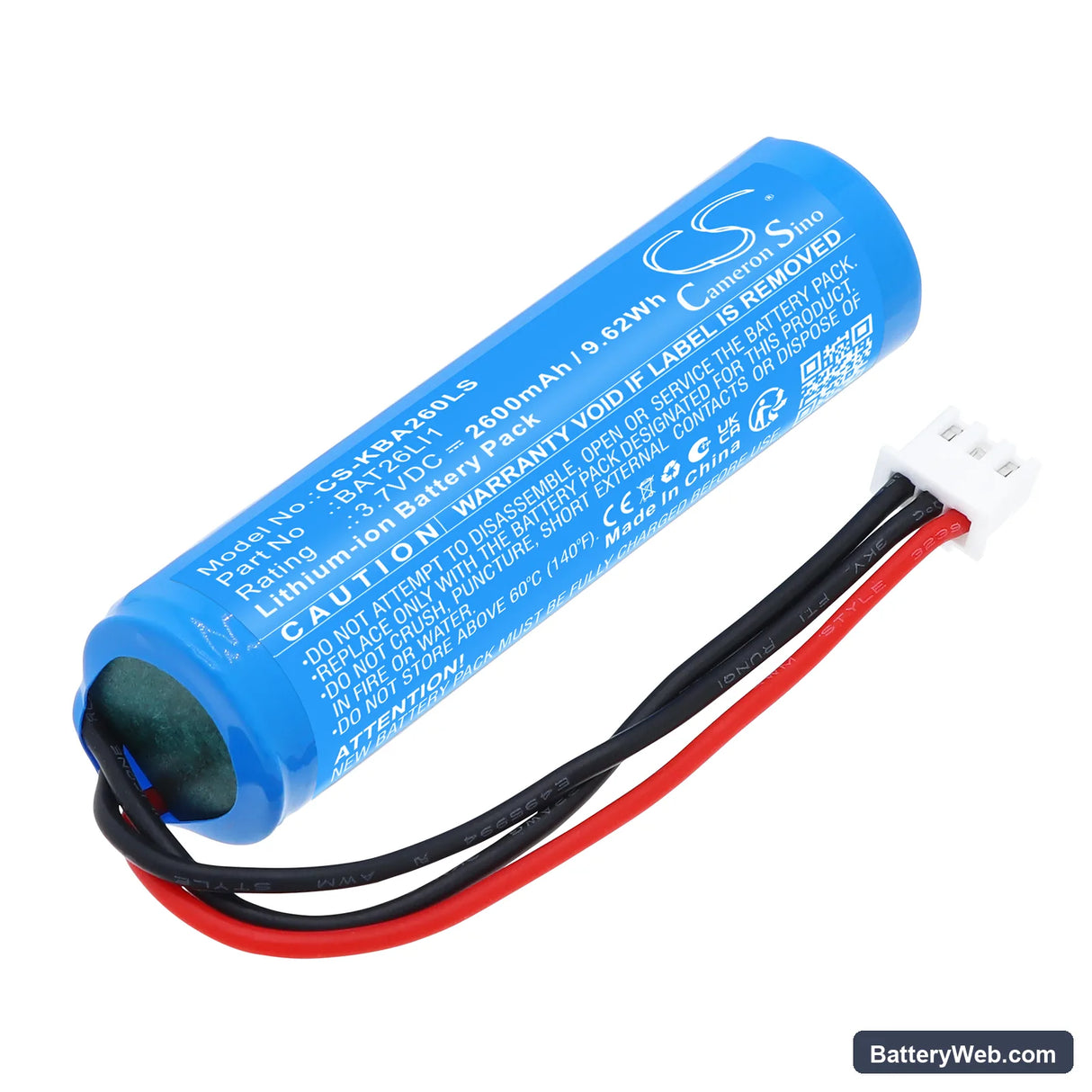 Kosnic BAT26LI1 Emergency Modules & Self Test Modules Replacement Battery, 3.7V, 2600mAh, Li-ion 1