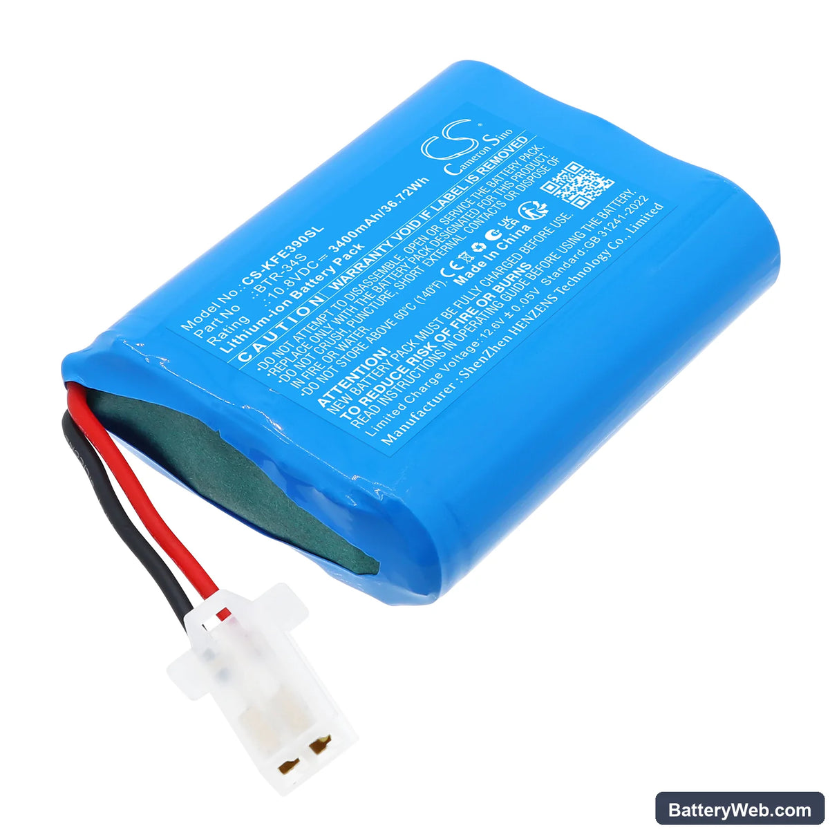 Jilong 500E Replacement Battery, 10.8V, 3400mAh, Li-ion 1