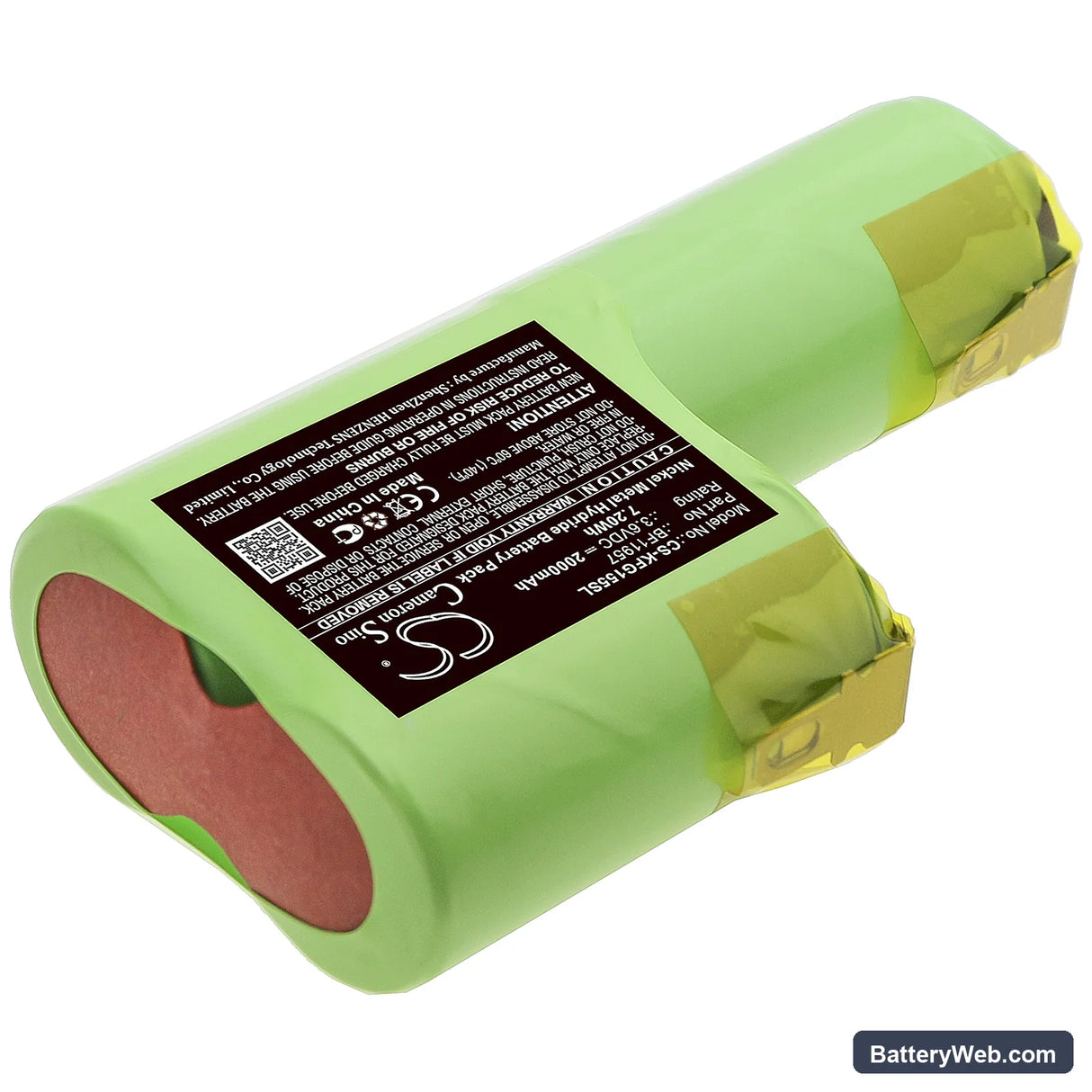 Kenwood Grati FG155 Replacement Battery, 3.6V, 2000mAh, Ni-MH 2