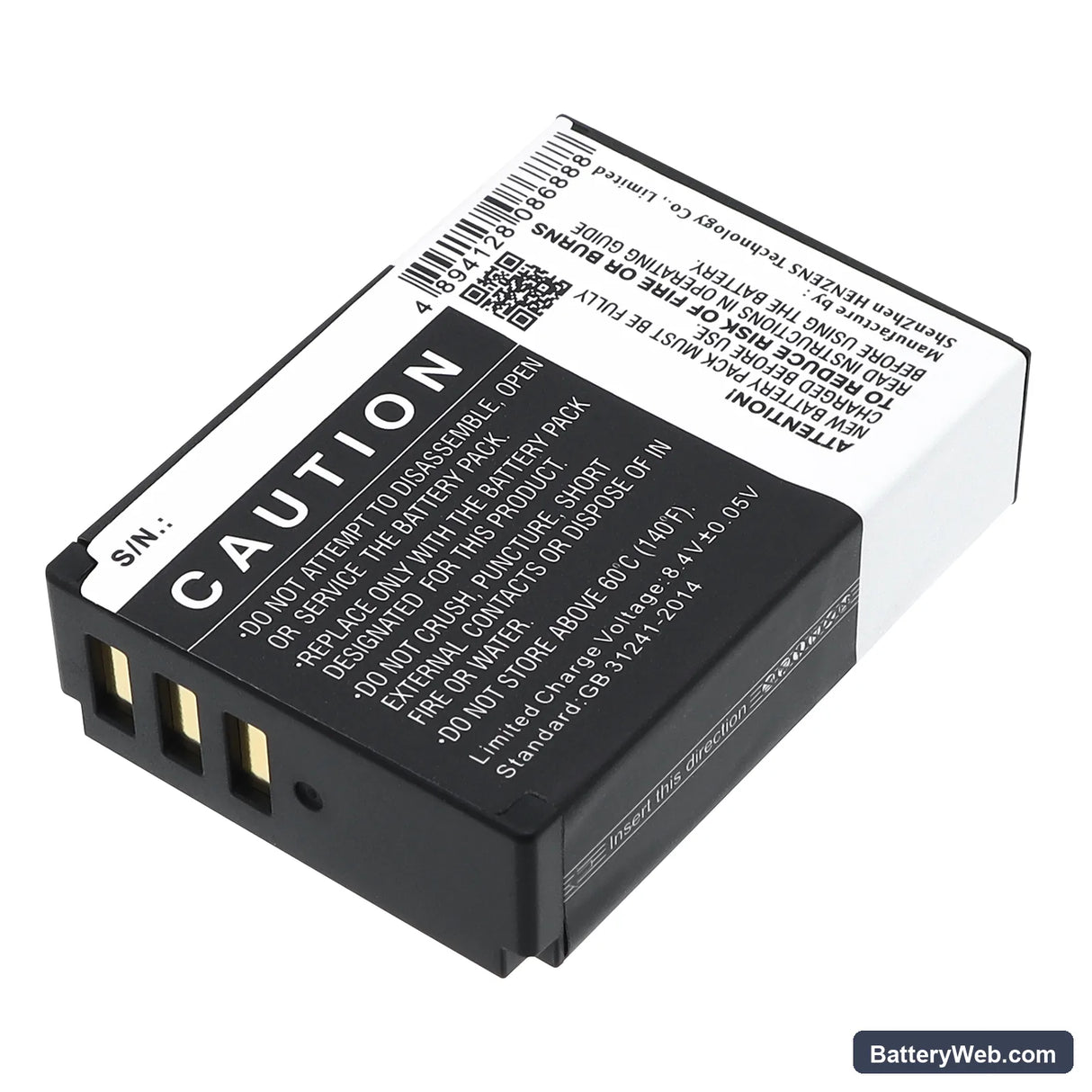 Kodak PIXPRO S1 Replacement Battery, 7.4V, 1150mAh, Li-ion 3