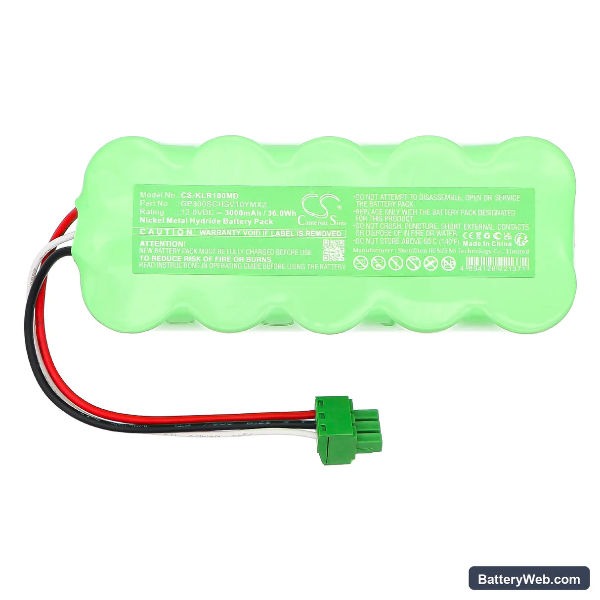 KALOS MPR ITALY Replacement Battery, 12V, 3000mAh, Ni-MH 3