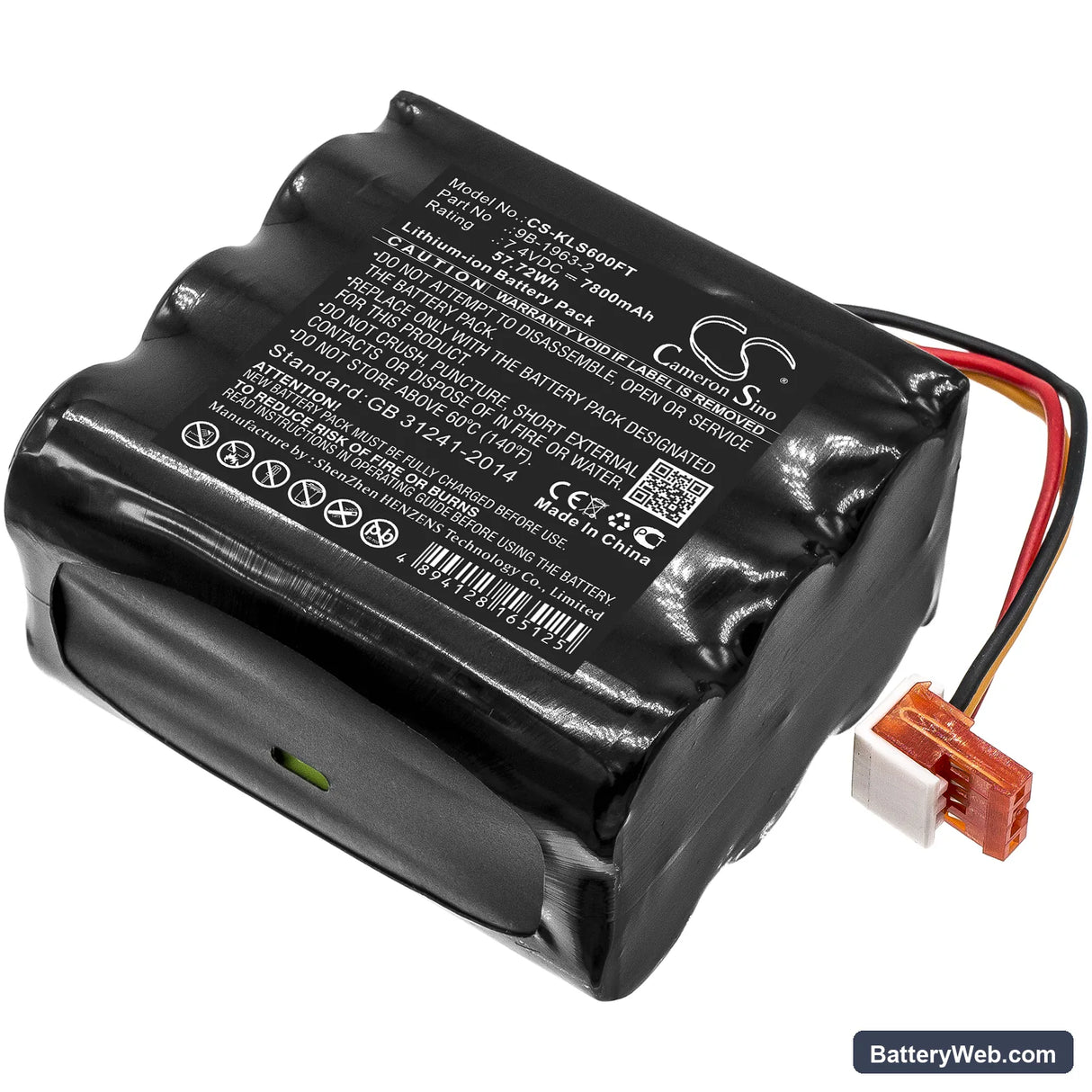 Koehler Lighthawk 600 Replacement Battery, 7.4V, 7800mAh, Li-ion 1