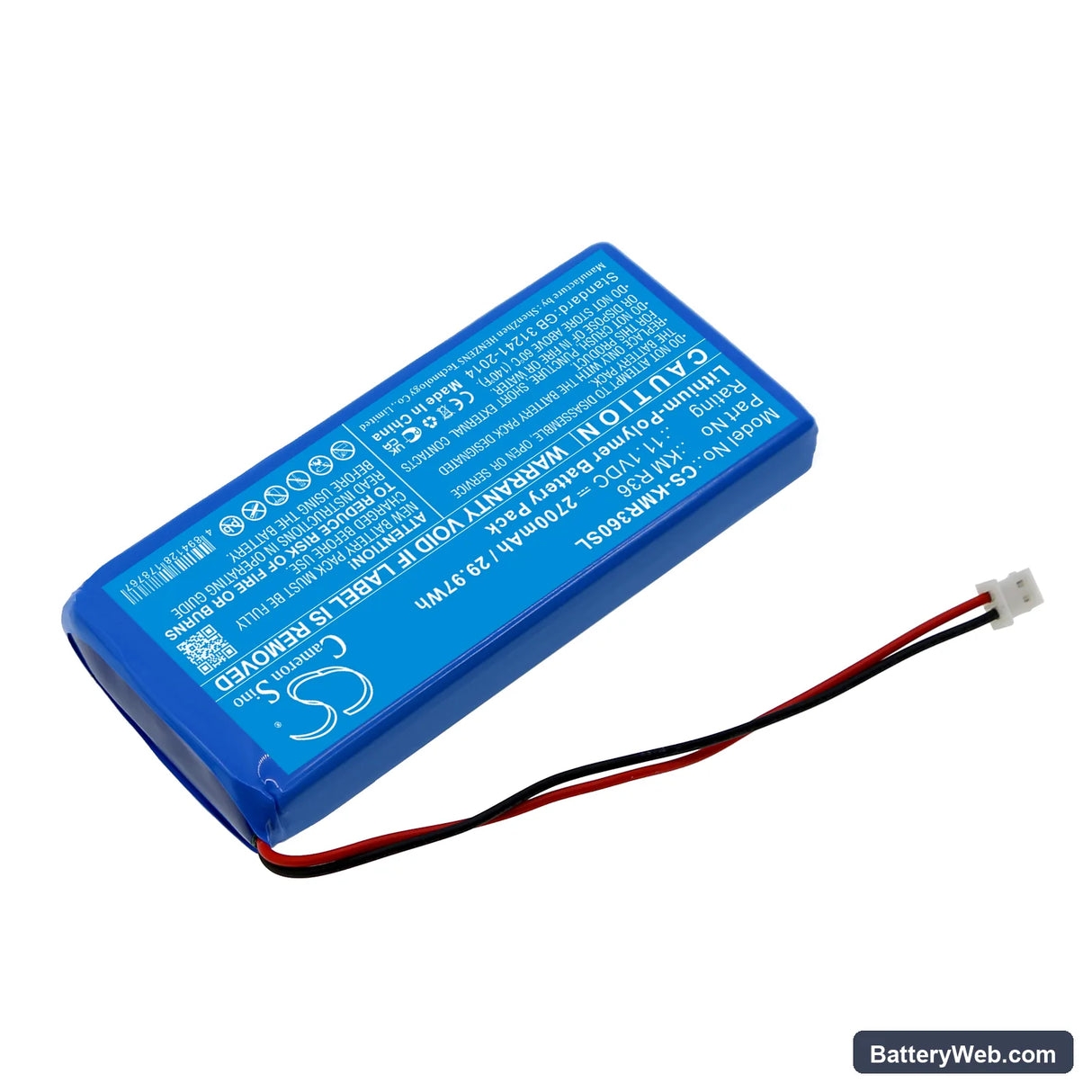 Kanomax KM R36 Gasmaster Replacement Battery, 11.1V, 2700mAh, Li-Polymer 2