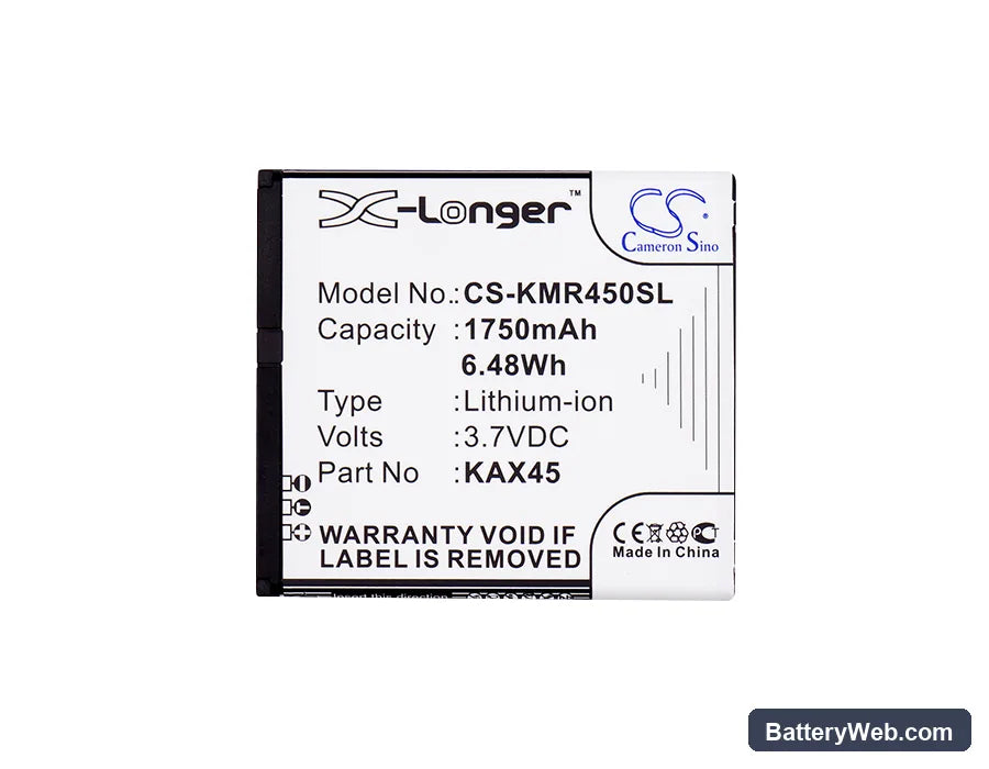 KAZAM Trooper X4.5 Replacement Battery, 3.7V, 1750mAh, Li-ion 5