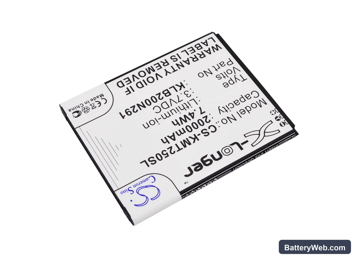 KAZAM Trooper2 5.0 Replacement Battery, 3.7V, 2000mAh, Li-ion 2