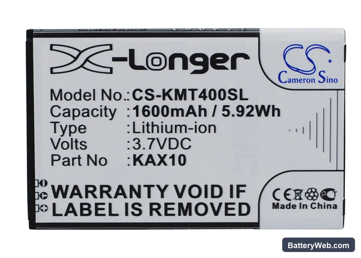 KAZAM Trooper X4.0 Replacement Battery, 3.7V, 1600mAh, Li-ion 1