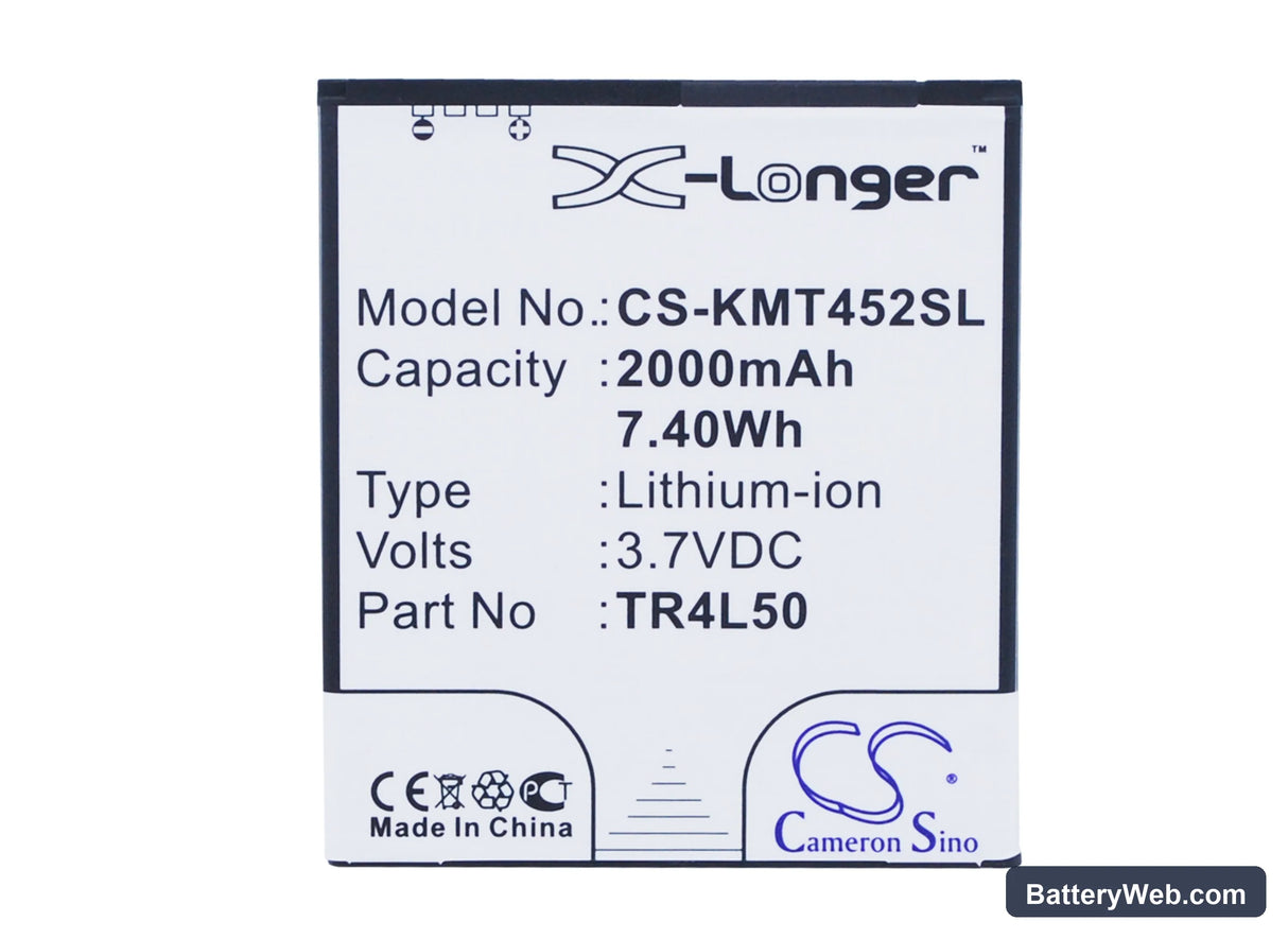 KAZAM Trooper 450L Replacement Battery, 3.7V, 2000mAh, Li-ion 5