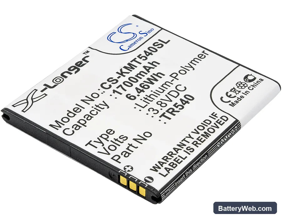 KAZAM Trooper 540 Replacement Battery, 3.8V, 1700mAh, Li-Polymer 1