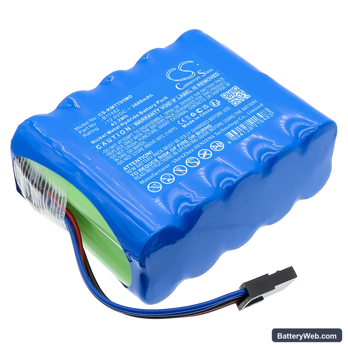 KCI ATS Therapy Replacement Battery, 12V, 3600mAh, Ni-MH 1