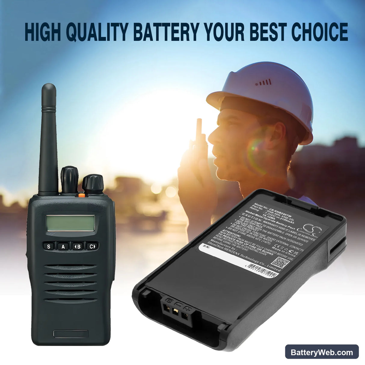 Kenwood TK-3140 Replacement Battery, 7.2V, 2100mAh, Ni-MH 6