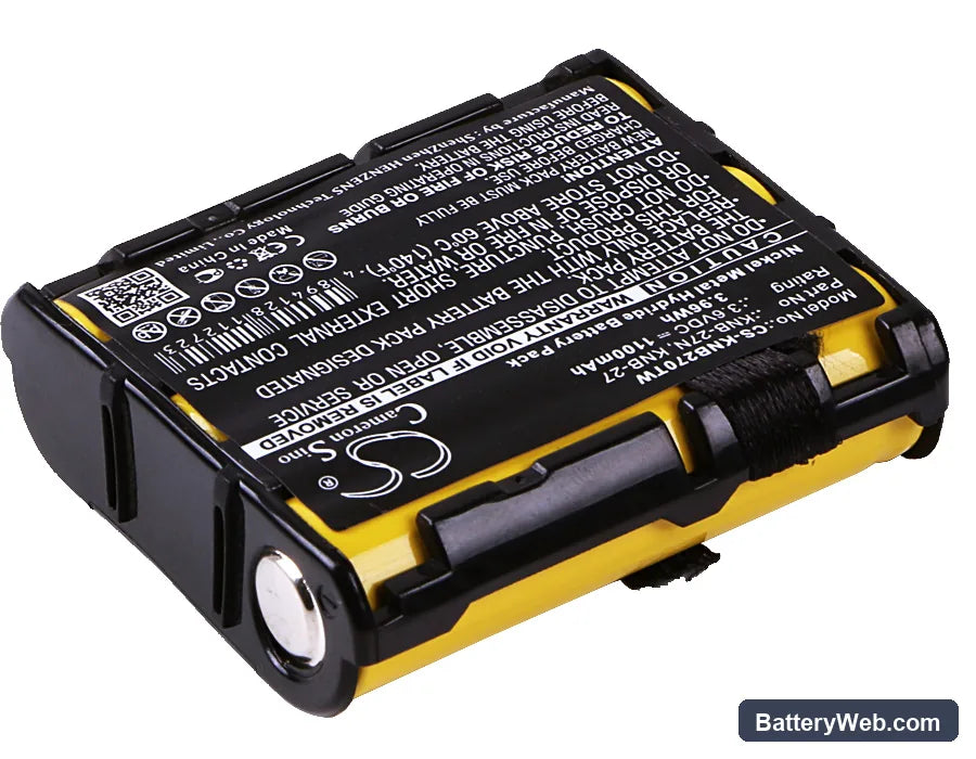 Kenwood TK-3130 Replacement Battery, 3.6V, 1100mAh, Ni-MH 2