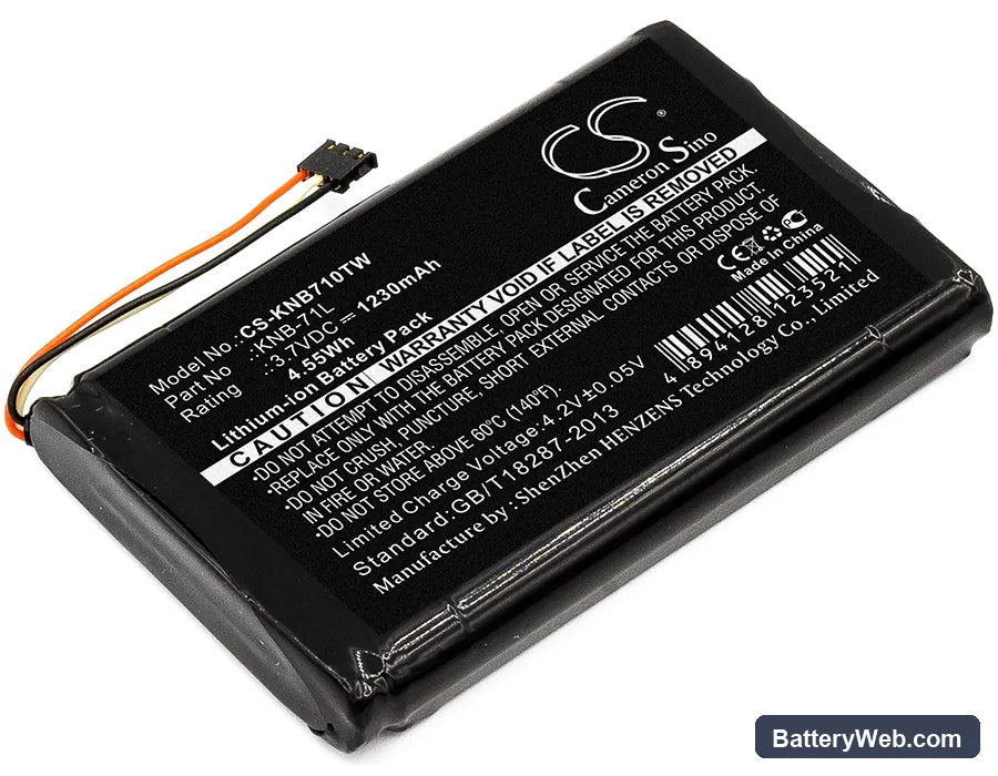 Kenwood PKT-23 Replacement Battery, 3.7V, 1230mAh, Li-ion 1