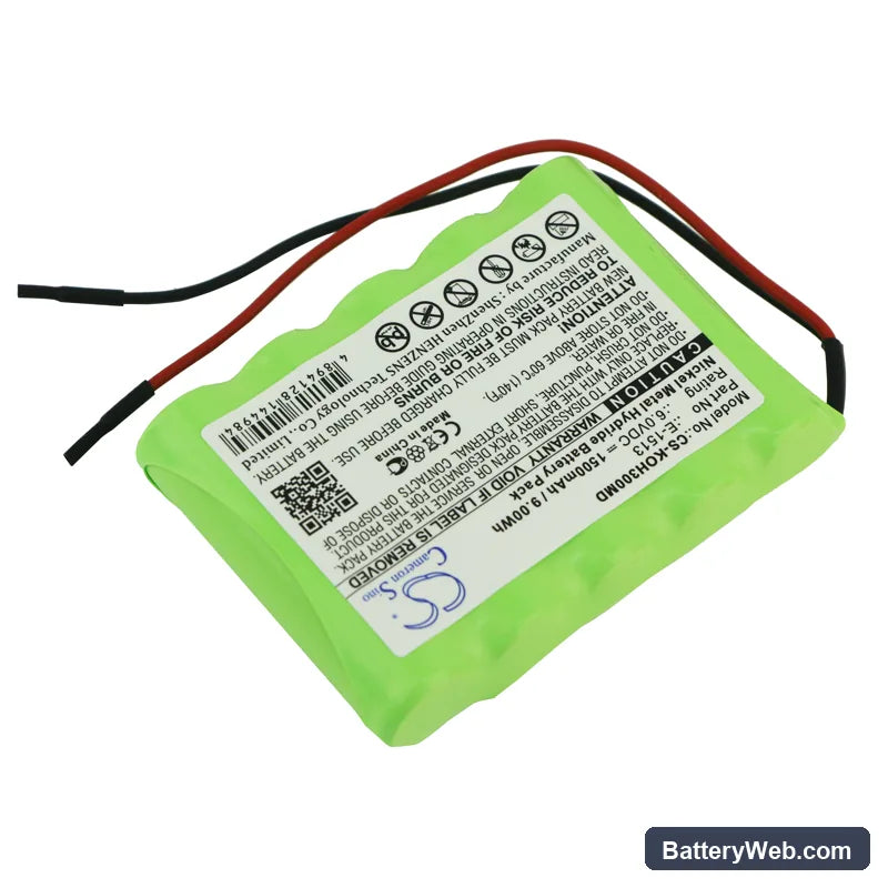 IKO3 HeartMirror ECG Replacement Battery, 6V, 1500mAh, Ni-MH 2