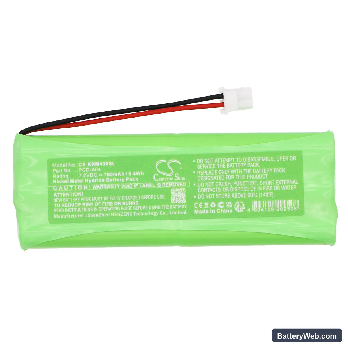 KERN AUTO-OFF-Funktion Replacement Battery, 7.2V, 750mAh, Ni-MH 3