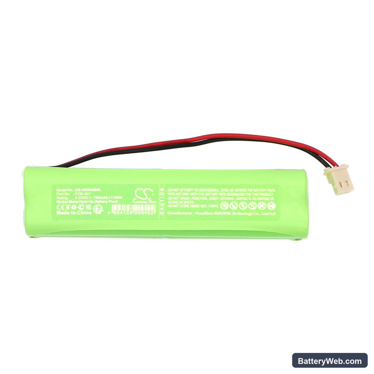 KERN 440 Replacement Battery, 9.6V, 750mAh, Ni-MH 3