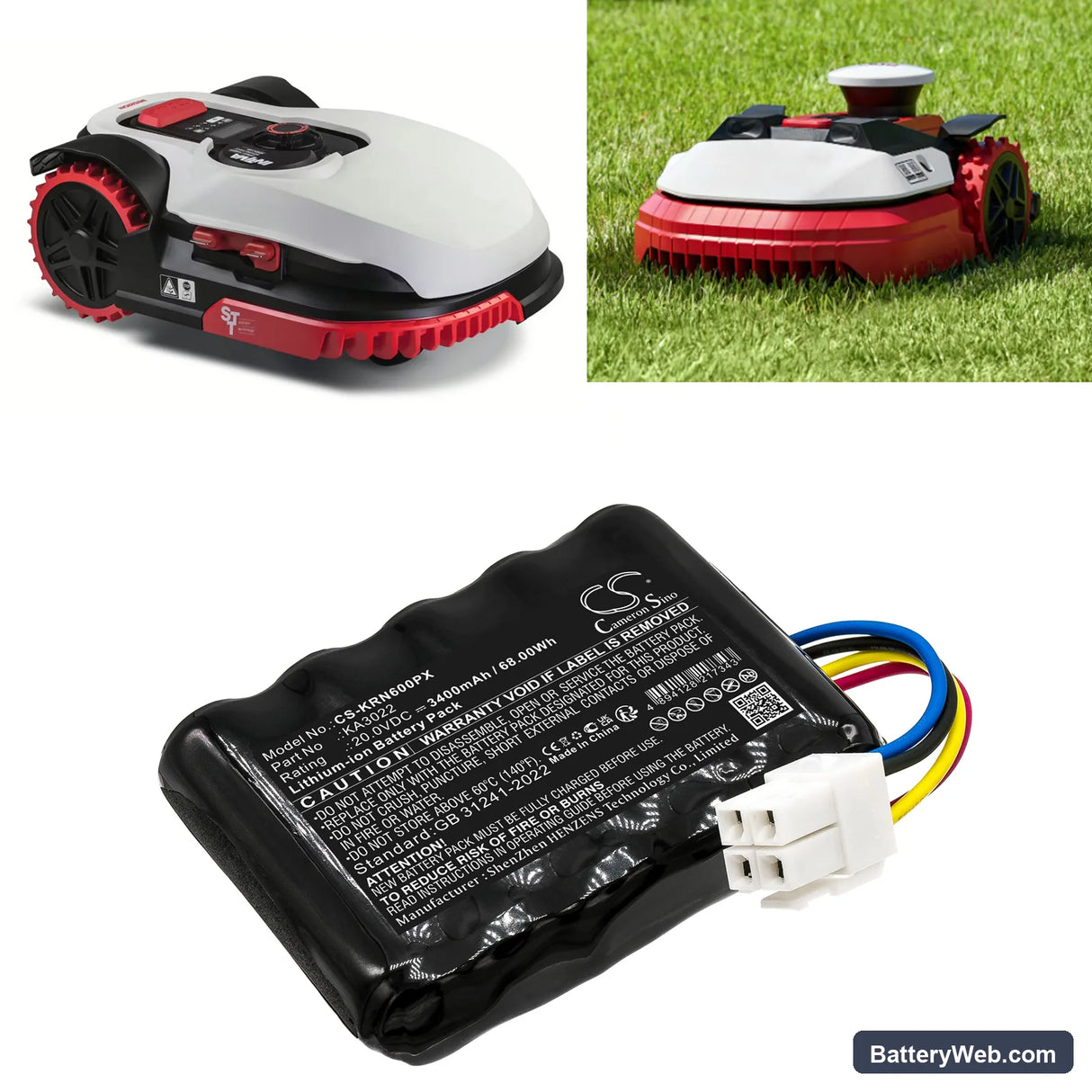 Kress Mission Replacement Battery, 20V, 3400mAh, Li-ion 6