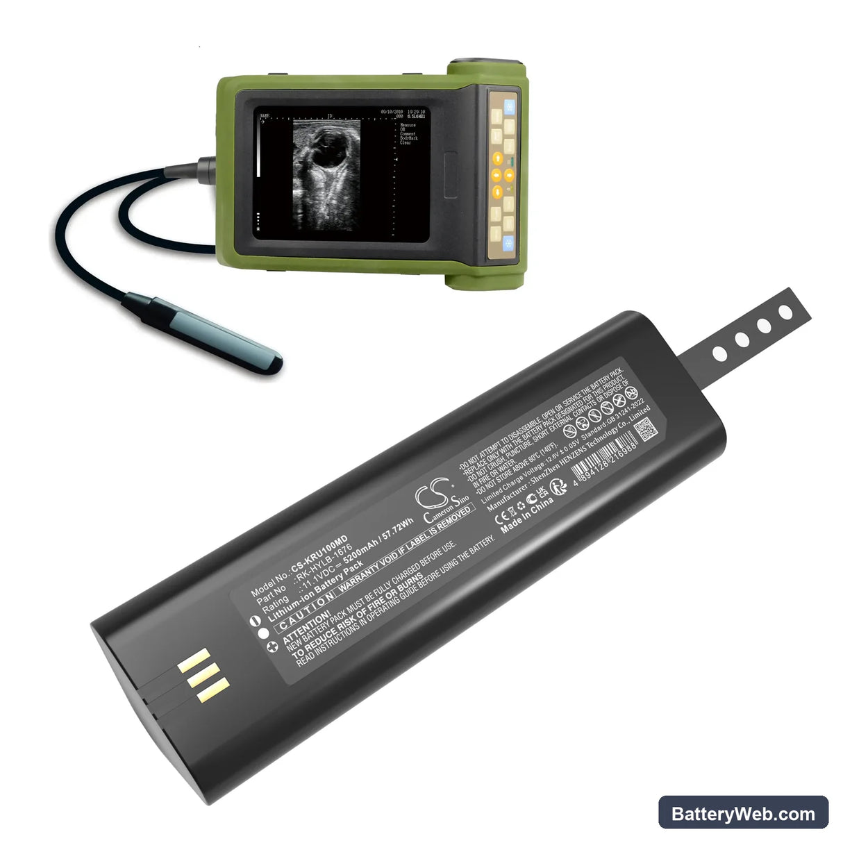 KAIXIN RKU10 Replacement Battery, 11.1V, 5200mAh, Li-ion 6