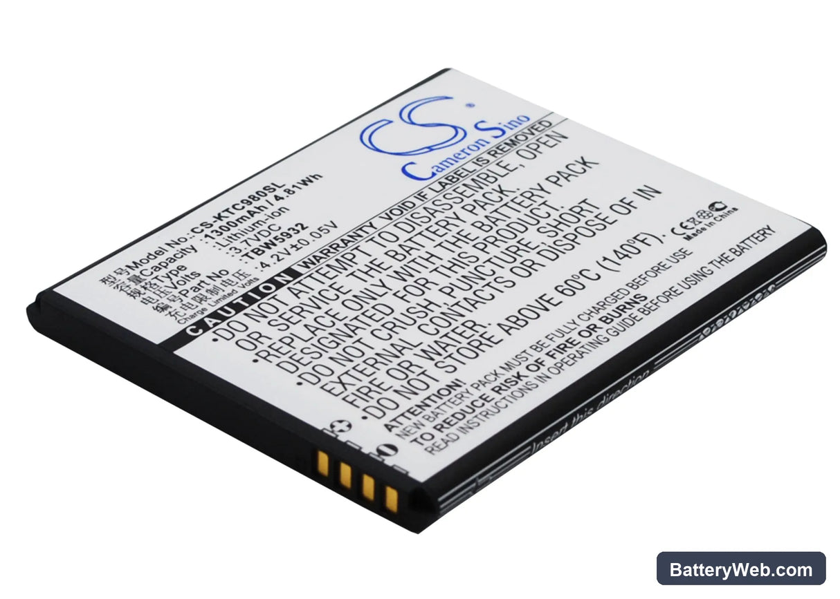 Fly IQ442 Replacement Battery, 3.7V, 1300mAh, Li-ion 2