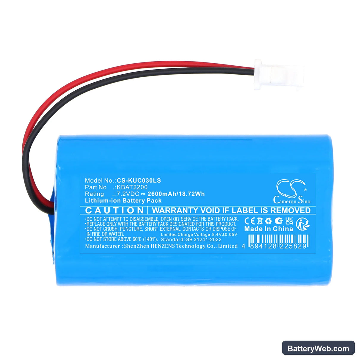 Kosnic KTC27EME-DD Replacement Battery, 7.2V, 2600mAh, Li-ion 3
