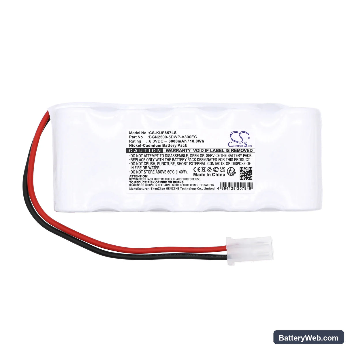 Kaufel 850.0057 Replacement Battery, 6V, 3000mAh, Ni-CD 3