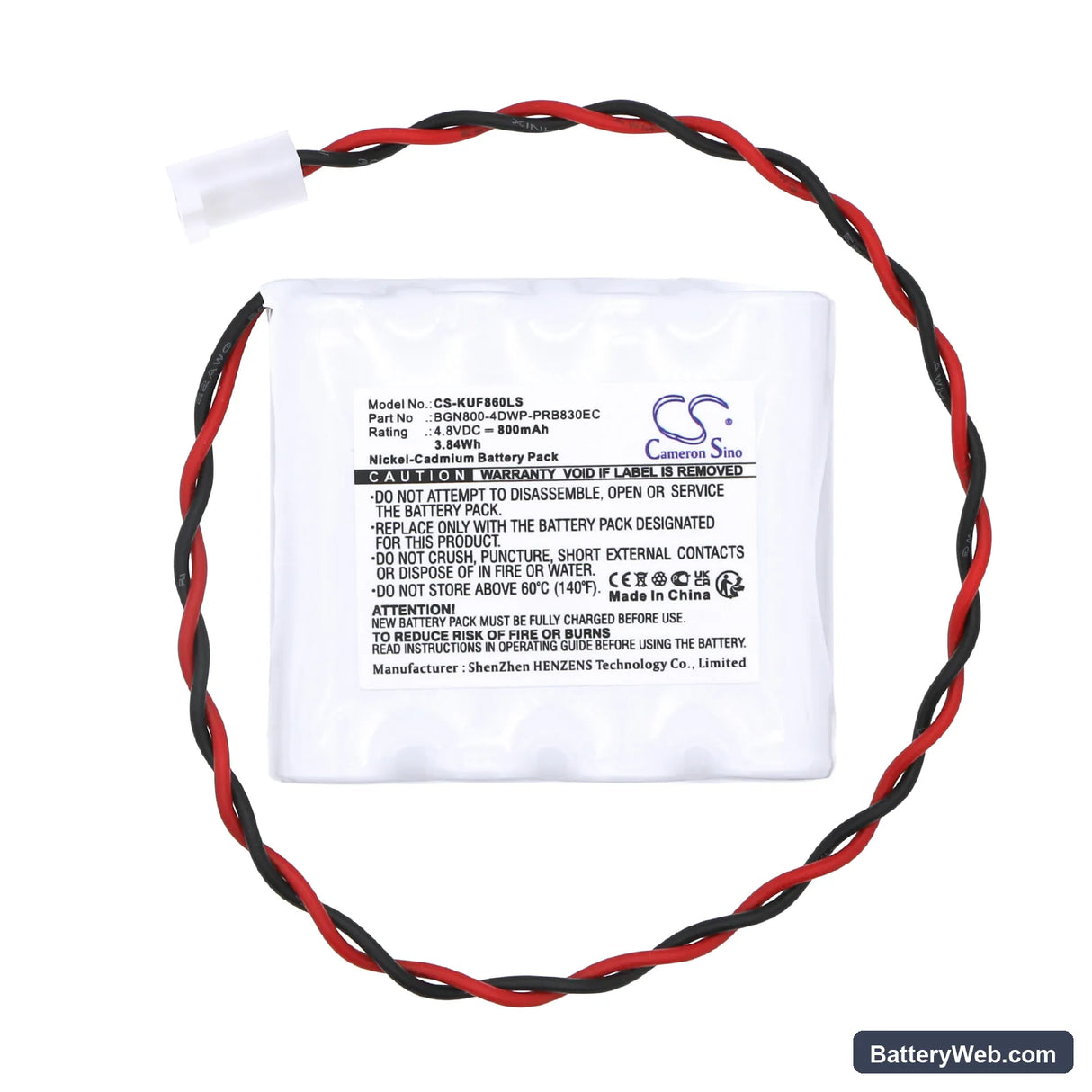 Kaufel 850.0060 AA/4 Replacement Battery, 4.8V, 800mAh, Ni-CD 3