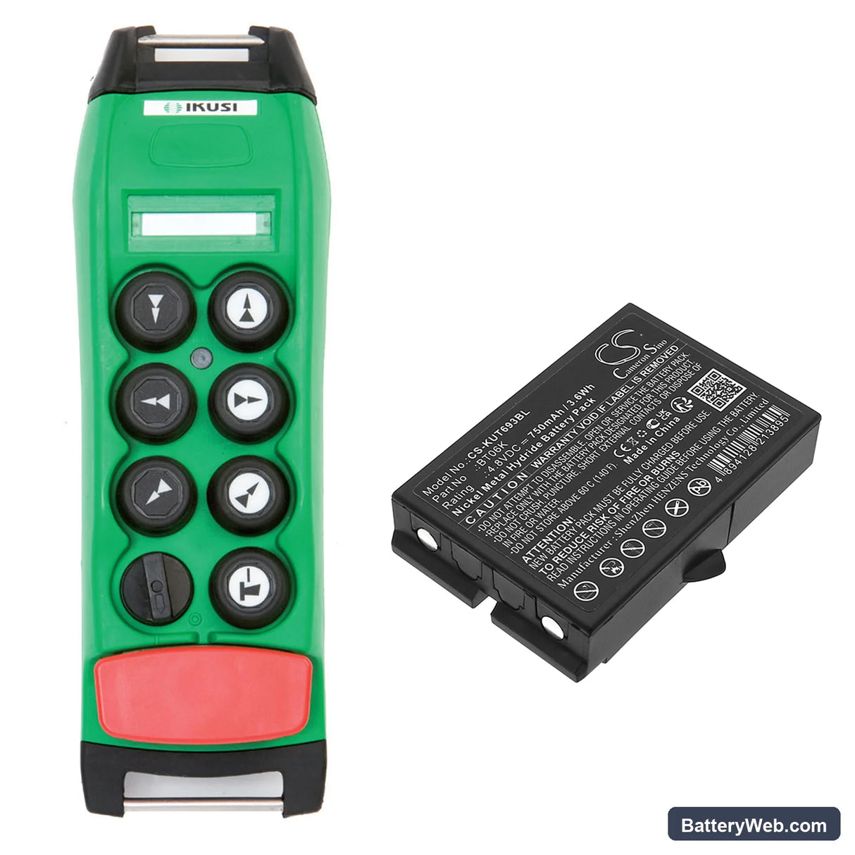 Ikusi 2303692 Replacement Battery, 4.8V, 750mAh, Ni-MH 6