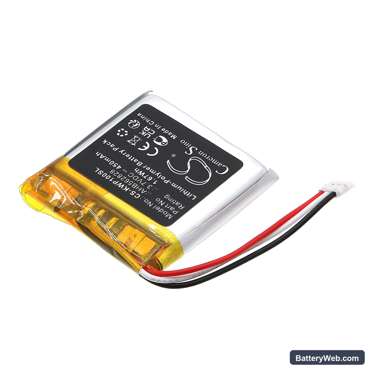 Kidz Watch Pro Replacement Battery, 3.7V, 450mAh, Li-Polymer 2